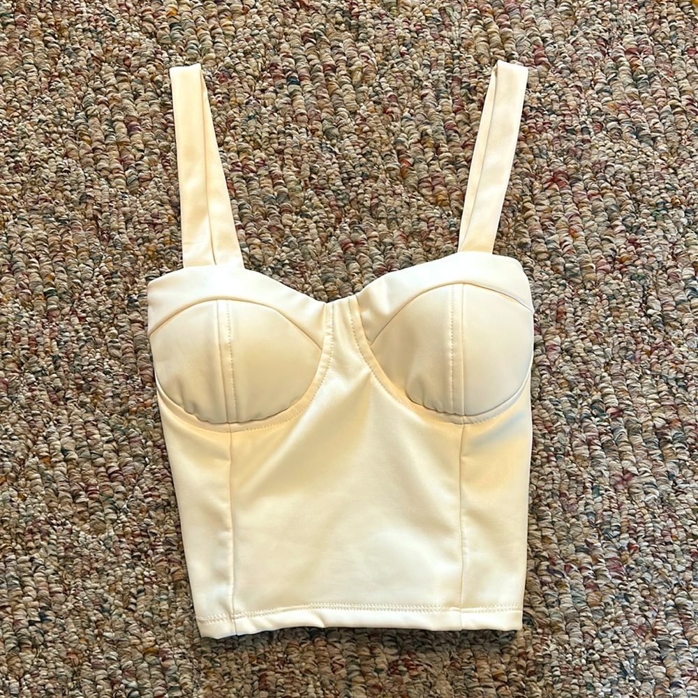 White leather tank top